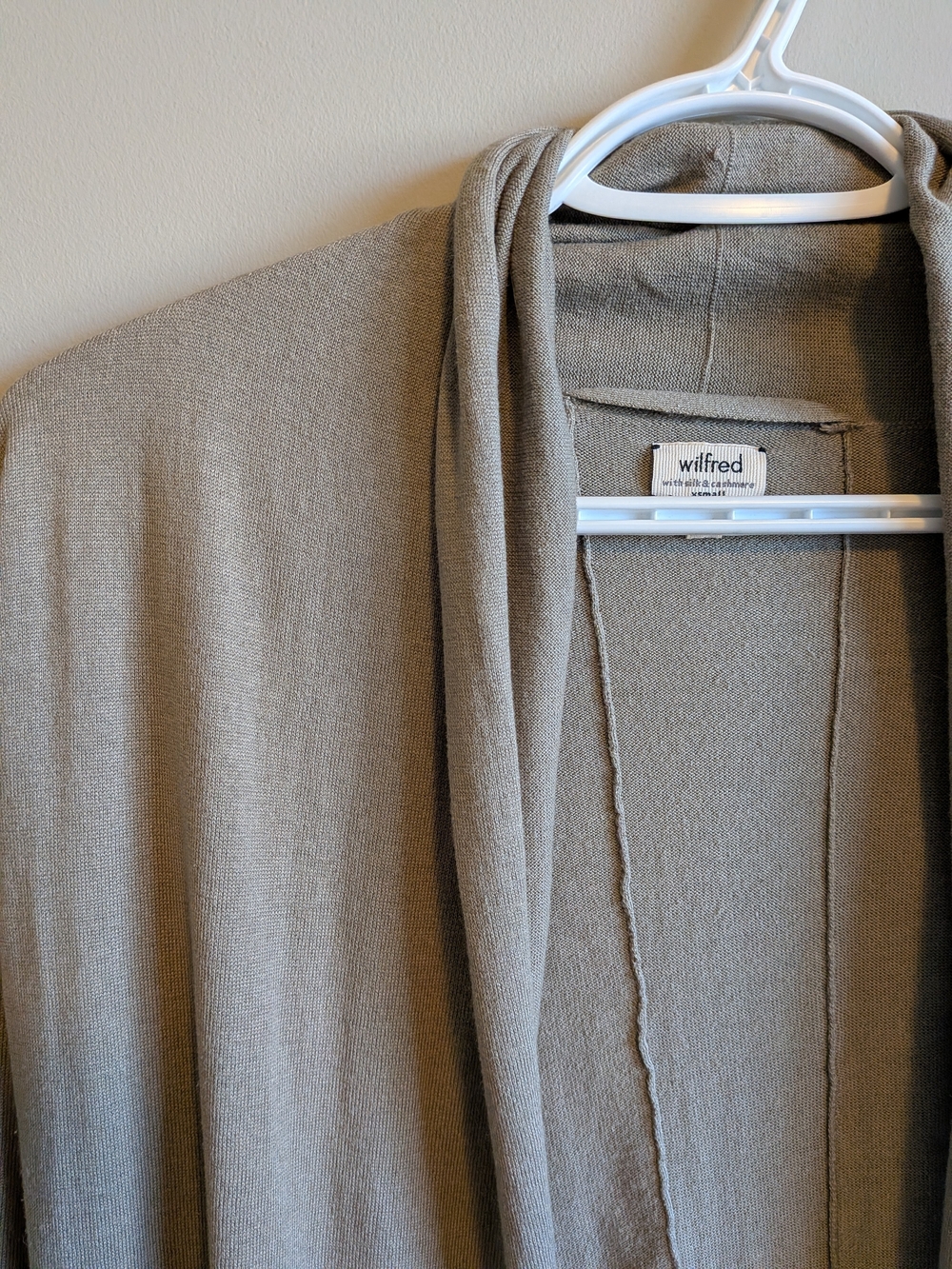 Wilfred Open Front Drape Cardigan - Taupe